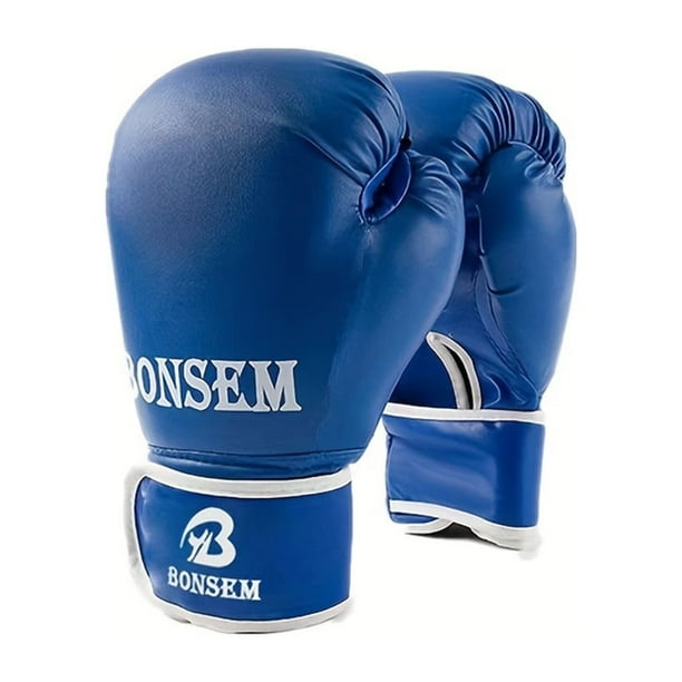 Sonducket Guantes duraderos de Kickboxing con protección confiable para las manos hechos de guantes de entrenamiento de cuero PU guantes y mitones 8OZ-B1 Azul
