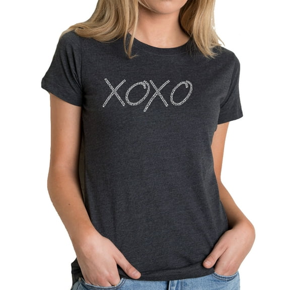 LA Pop Art Women's Premium Blend Word Art T-shirt - XOXO