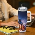 thumbnail image 6 of Sikiie Lantern On Snow With Christmas Insulated Stainless Water Bottle Lid Travel Mug Cup Insulated Tumblers Cup 40oz Ice Bully With Handle, 6 of 8