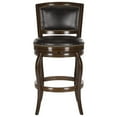 thumbnail image 2 of SAFAVIEH Pasquale Industrial Swivel Bar Stool with Footrest, Espresso/Brown, 2 of 6