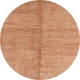 thumbnail image 1 of Ahgly Company Machine Washable Indoor Round Abstract Papaya Orange Area Rugs, 7' Round, 1 of 7