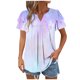 thumbnail image 2 of mfyjkho Tops Y Blusas Para Mujer, Camisa Informal De Primavera Y Verano Para Mujer, Con Mangas Plisadas Y Estampado De Hojas, Sin Posicionamiento, De Manga Corta Y Cuello En V L, 2 of 7
