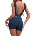 thumbnail image 3 of INSPIRE CHIC Women's Workout Jumpsuits Backless Tummy Control Jumpsuits V Back Yoga Romper M Dark Blue, 3 of 5