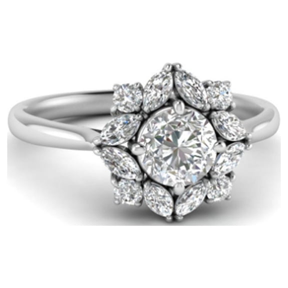 IGI / GIA Certified 0.85Ct Lab Grown Diamond Ring for Women 18k White Gold Sizable