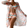 thumbnail image 1 of Traje de baño Conjunto de bikini para mujer Trajes de baño sexy de 3 piezas con cubierta de manga larga (Naranja XL) Ygjytge Naranja T XL para Mujer, 1 of 8
