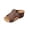 Brown, variant on Women's Wedge Platform Slide Sandals Open Toe Slip On Studded Adjustable Buckle Cutout Cork Casual Summer Mules Black 6.5