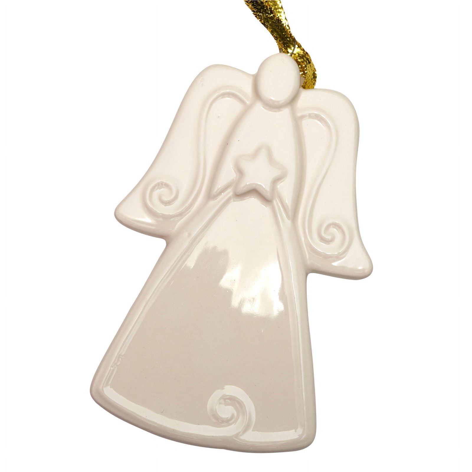 12pc Embossed Porcelain Angel Ornament Set - for Christmas - Factory Direct Craft