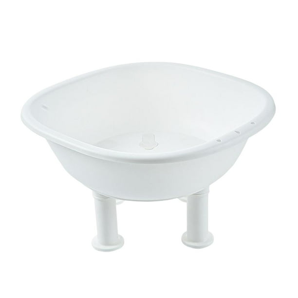 Bañera de asiento, bañera de baño de asiento con orificios de drenaje, para hombres y mujeres, con ganchos para colgar, lavabo de baño antideslizante Blanco Salvador Tina de baño de asiento