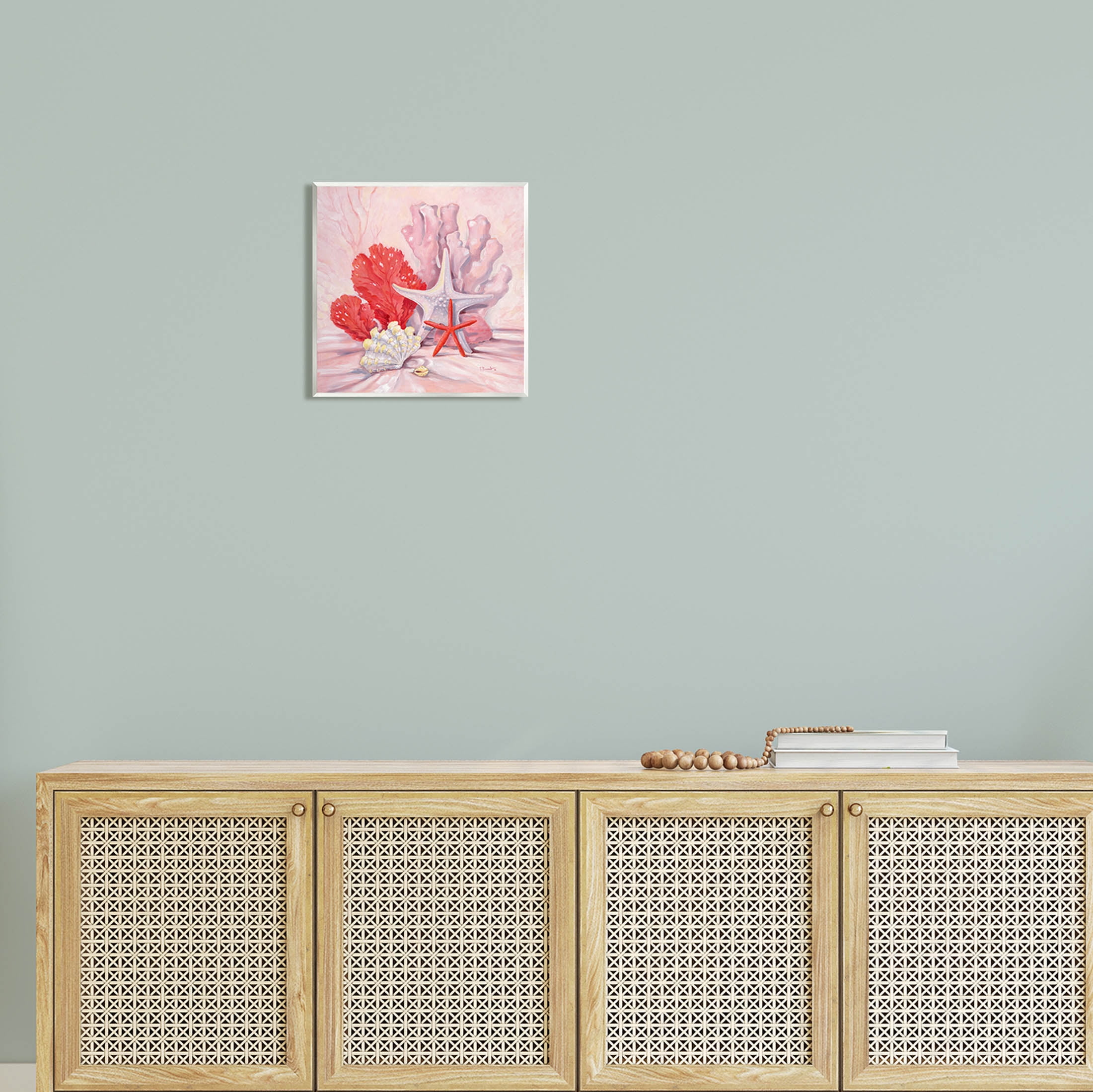 Stupell Industries Pink Shells Coral Still Life Painting Unframed Art Print Wall Art, Design by Paul Brent
