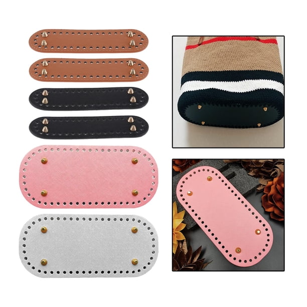 6x Bolso de Hombro de Ganchillo Macarena para Tejer DIY Almohadilla Inferior Rosado