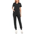 thumbnail image 2 of Uniforme quirúrgico Nikou para mujer profesional suave transpirable manga corta cuello en V negro L, 2 of 12