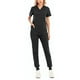 thumbnail image 2 of Uniforme quirúrgico profesional Nikou para mujer sencillo suave transpirable de manga corta cuello en V top y pantalones color negro talla S, 2 of 12