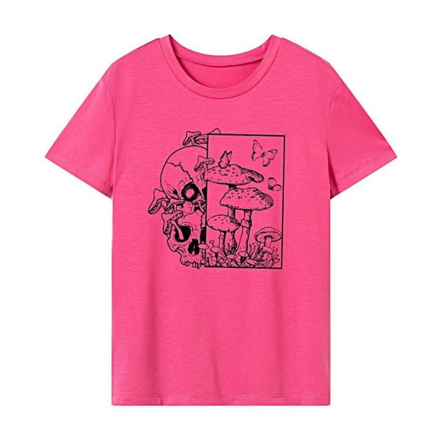 Camiseta para mujer con cuello redondo y manga corta suave para senderismo, caminar, viajar S