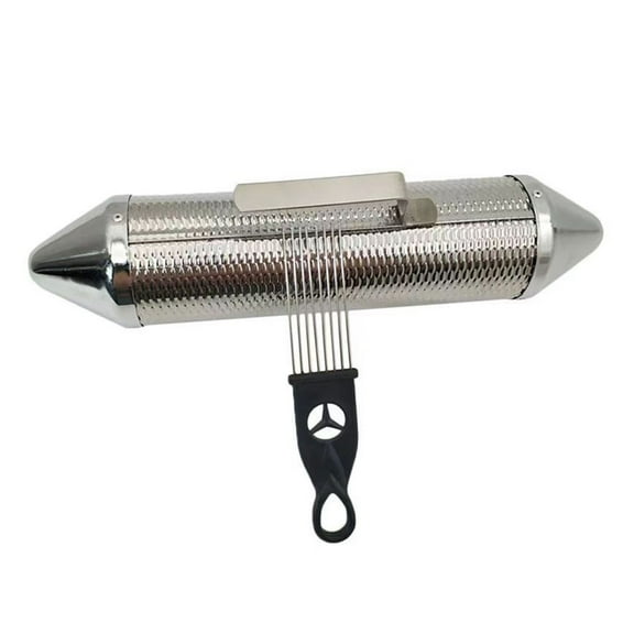 Acahhotxx Guiro Scrapper, Metal Guiro Instrument Shaker Guiro Shaker with Scraper Musical Instrument Round Cylinder Latin Percussions Instruments
