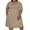 Khaki, variant on VERUGU Ladies Dress Round Neck Knee Length Dresses Short Sleeve Beach Oversized Plus Size Dress Daily Work High Waist Solid Dress Yellow 5XL