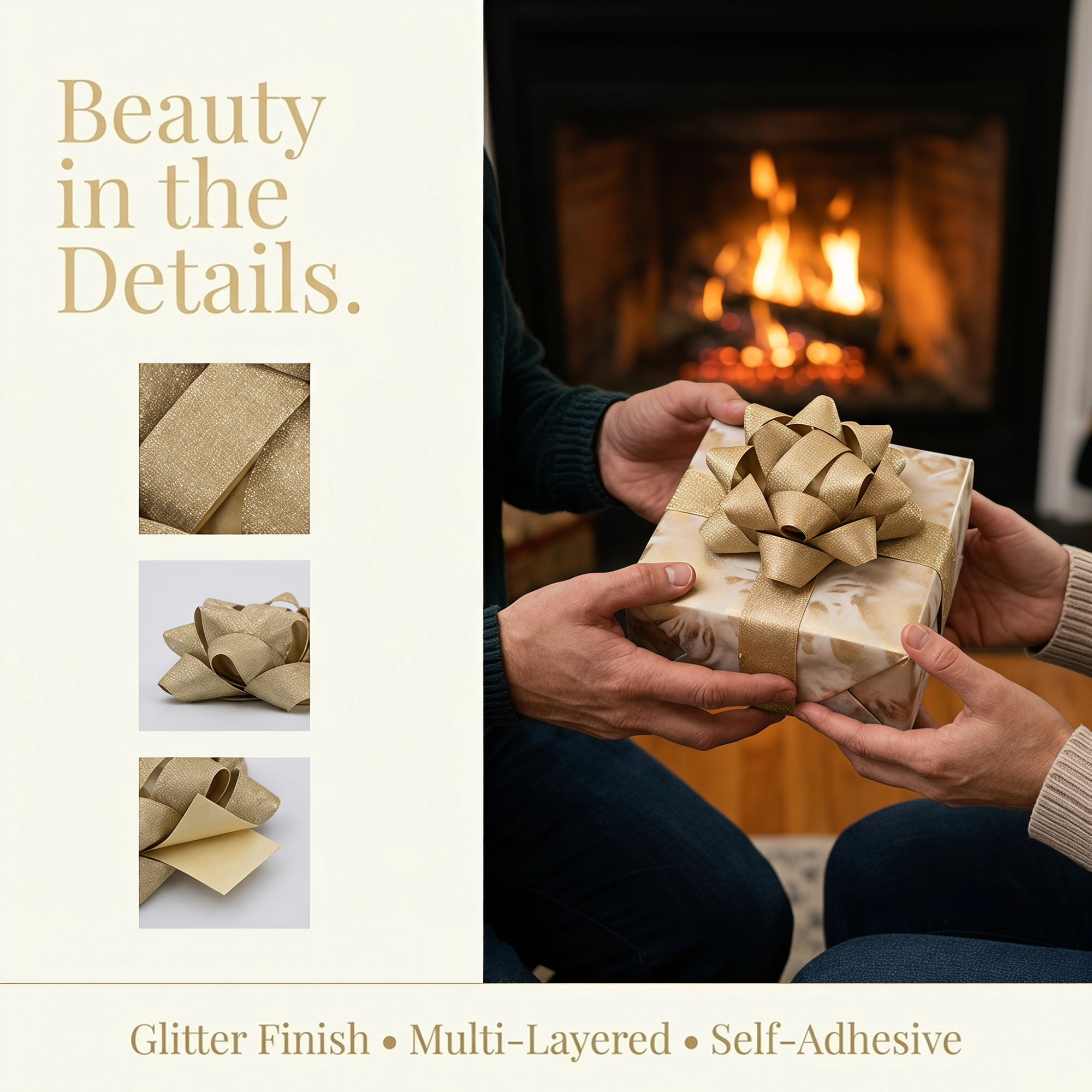 Unique Bargains Pre-Made Gift Bows for Creative Gift Wrapping and Decoration Gold