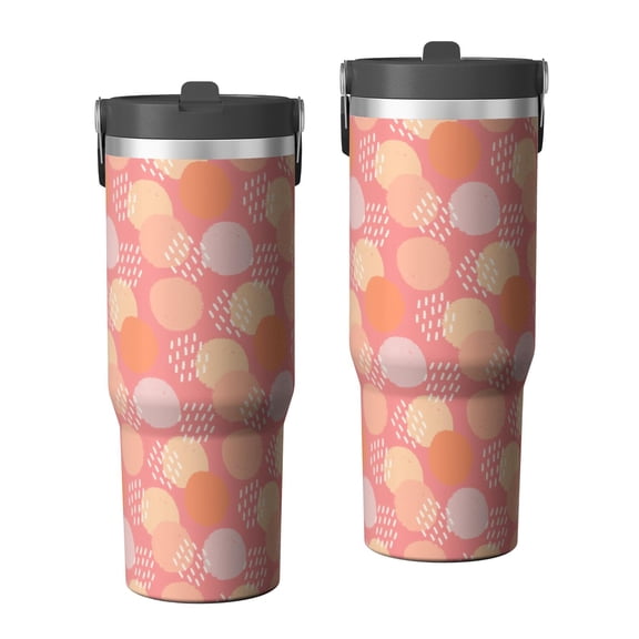 Modern 30oz Handheld Travel Tumbler with Handle – Double Wall Stainless Steel Insulated Cup, Flip Straw Lid, Leak-Proof & BPA-Free for Hot and Cold Drinks – Durable Coffee & Juice Mug White