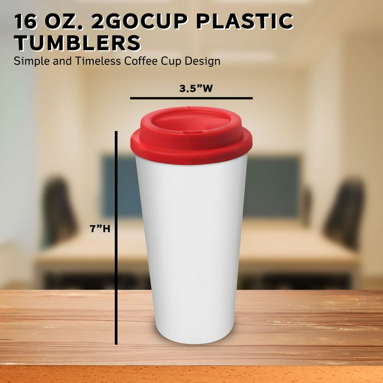 16 oz. 2GoCup Plastic Tumblers - 10 pack - Red