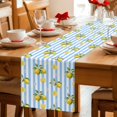 thumbnail image 5 of Cute Lemon Summer Table Runner 90 Inches, Farmhouse Floral Blue Striped Bed Runner Dresser Scarves Tabletop for Indoor Outdoor Parties/Ceremony/Banquet, 13" x 90", 5 of 9