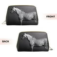 thumbnail image 3 of Naloa Monochrome Leopard Horse Leather Makeup Bag for Purse Travel, Portable Small Cosmetic Organizer for Women and Girls, Make up Bag with Zipper, 3 of 8