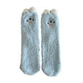 thumbnail image 2 of Christmas Blue Comfortable Tube Socks Winter Socks1 Pair Fuzzy Socks Ear Design Tube Socks Cute Animal Socks Fluffy Soft Winter Warm Socks Christmas Easter Giftsfor Women, 2 of 5