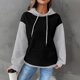 thumbnail image 1 of Ailaofu Women's Hooded Sweatshirt Waffle Long Sleeve Drawstring Knit Color Block Hoodies Pullover, 1 of 5