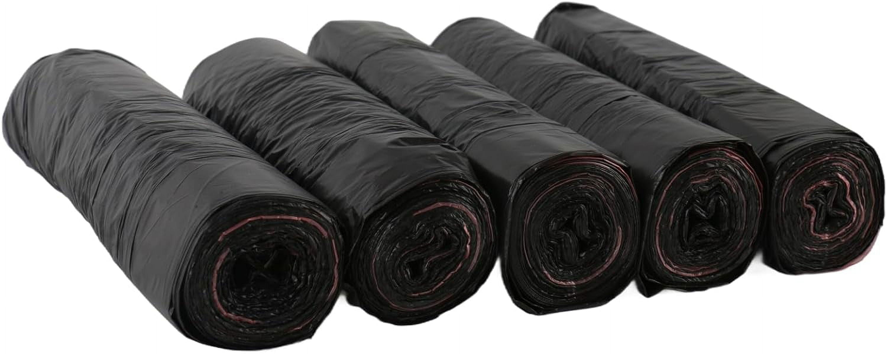 Biodegradable Trash Bags 4-8 Gallon, Tall Kitchen Drawstring Garbage Bags, Heavy Duty 4-8 Gal Black Trash Bag 17 x 20 inches, Scented Wastebasket Liners, 5 rolls of 15 bags each (75 total) Black