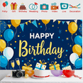 thumbnail image 7 of Blue Yellow Happy Birthday Banner with Balloons Party Supplies Decorations Backdrop Background for Birthday Party Celebration Photography Props Event Decor, 7 of 7