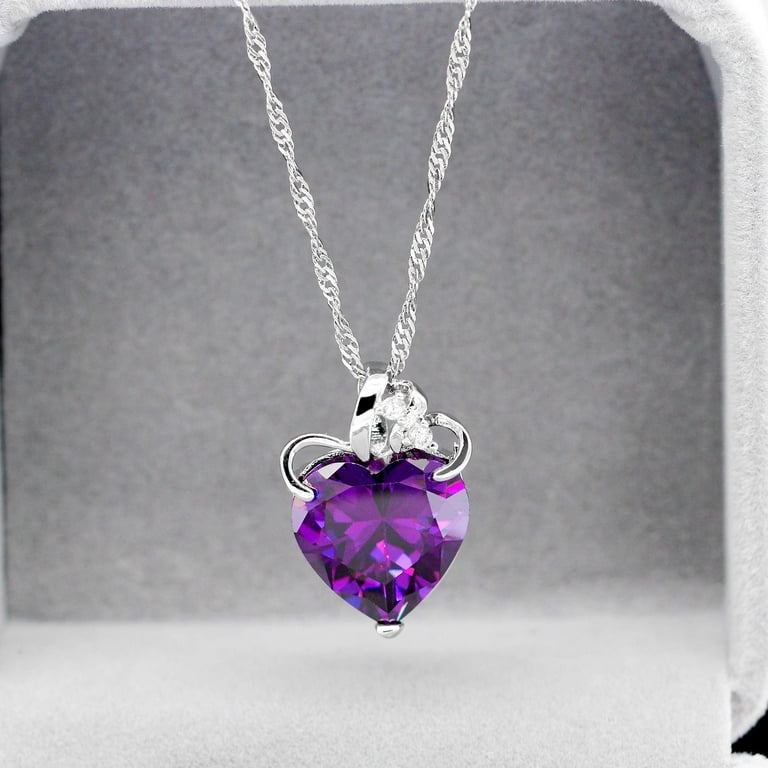 Purple heart shop necklace walmart