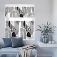thumbnail image 6 of 3 Piece Kitchen Curtains and Valances Set Grey Boho Geometric Cafe Curtains 24 Inch Length Vintage Ethnic Abstract Lines Leaves Valance & Tier Curtain for Living Room Bedroom Window 54"x18"+27"x24"*2, 6 of 6