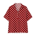 thumbnail image 4 of MAFYTYTPR Women's Polka Dot Half-Button Shirt Spread Collar Short Sleeve Casual Tops for Everyday Wear S-3XL Plus Size, 4 of 7