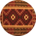 thumbnail image 1 of Ahgly Company Indoor Round Oriental Orange Traditional Area Rugs, 5' Round, 1 of 1