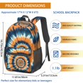 thumbnail image 3 of Orange and Blue Tie Dye Pattern 17" School Backpacks for Teens,Waterproof Oxford Fabric,S-Shape Padded Straps for School,Travel,Hiking,Camping, 3 of 6