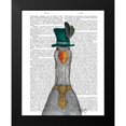 thumbnail image 2 of Fab Funky 20x24 Black Modern Framed Museum Art Print Titled - Goose in Green Hat, 2 of 5