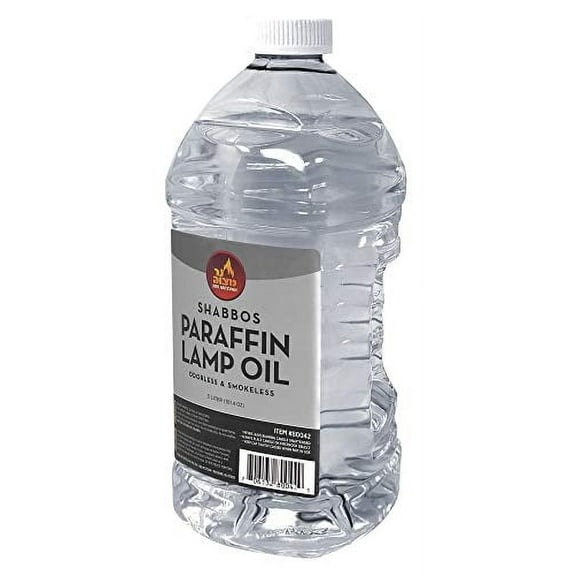 Ner Mitzvah Liquid Paraffin Lamp Oil - Odorless Clean Burn, Smokeless Tiki Torch Fuel, Clear, 2 Liter, 1-Pack