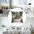 thumbnail image 5 of Acheng Palm Leaves with Lush Branches and Leaves Tropical Jungle Palm Leaves Short Plush Pillowcase Cover Set of 2 White, 5 of 7
