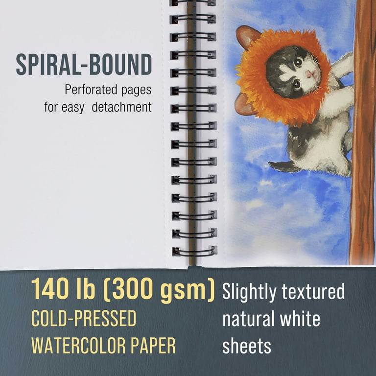 U.S. Art Supply Watercolor Paper Pad, 5.5" x 8.5", 3-Pack photo 4