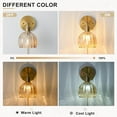 thumbnail image 5 of Plug in Wall Sconces Set of 2, Vintage Wall Sconce Light with Tulip Amber Glass Lampshade, 180° Adjustable Wall Sconce with Switch and Plug in Wall Lamp Cord, Gold Wall Light Decor Set of 2, 5 of 18