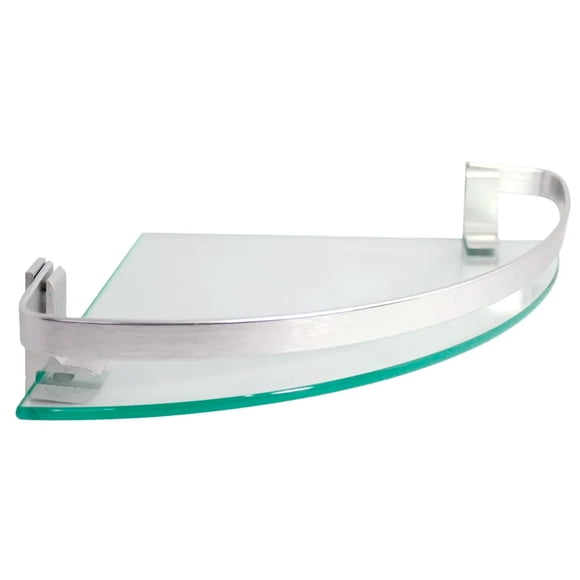 Canastilla Esquinero Para Baño De Aluminio Vidrio Hi309 Plateado