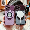 thumbnail image 2 of ELEHOLD Case for iPhone 13, Luxury Soft TPU Glitter Bling Case with Stand Holder for Women Girls,Darkpurple, 2 of 7