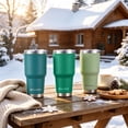 thumbnail image 6 of AQUAPHILE 30 oz Tumbler with Lid and Straw, Stainless Steel Vacuum Insulated Water Coffee Tumbler Cup, Double Wall Powder Coated Spill-Proof Travel Mug Thermal Cup,Blue, 6 of 7