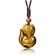 thumbnail image 1 of Collar con colgante de zorro y cristales de ojo de tigre naturales, gema curativa, protección de la suerte, amuleto de zorro, joyería espiritual., 1 of 5