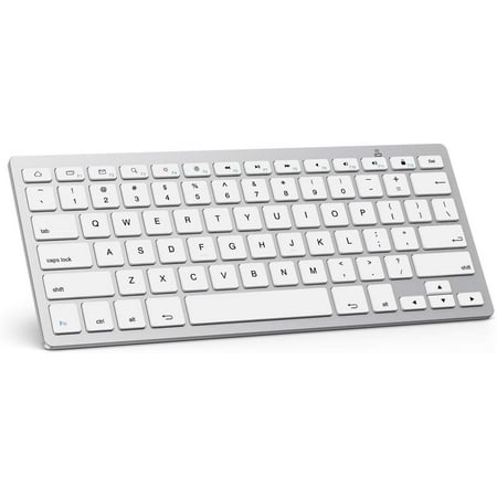 Bluetooth Keyboard for Samsung Tablet, Ultra-Slim Tablet Keyboard for Samsung Galaxy Tab S7 Plus/ S6 Lite, Tab A 10.1/8.0 2019/ A7 and More Bluetooth Enabled Devices, White
