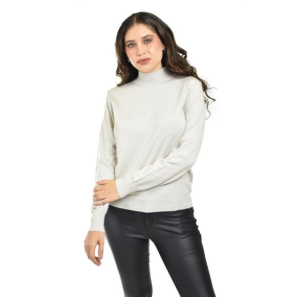 Blusa tejida de cuello alto Juvenil, 0248 (Beige) beige M