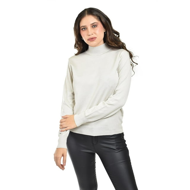 Blusa tejida de cuello alto Juvenil, 0248 (Beige) beige M