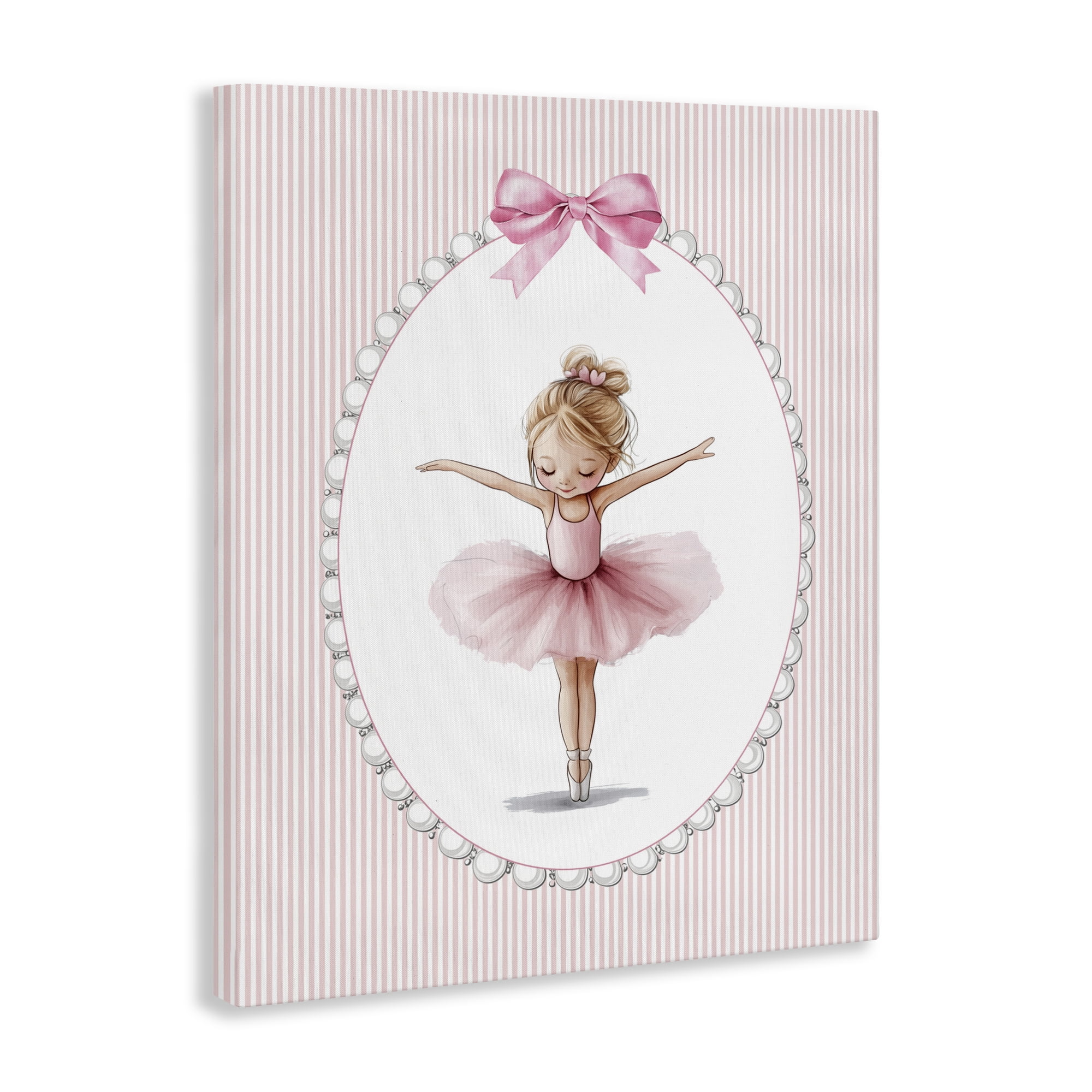 Stupell Industries Dancing Pink Ballerina Canvas Wall Art, design by Christine Simpson Art