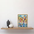 thumbnail image 2 of Modern Marina Colourful Cityscape Pattern Folk Art Watercolour Painting Artwork Framed Wall Art Print A4, 2 of 4