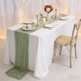 thumbnail image 7 of 6 Pack 9.8FT Sage Green Cheesecloth Table Runner, Rustic Sheer Gauze Fabric Tablecloth, Boho Decoration for Wedding Birthday, 7 of 7