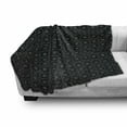 thumbnail image 3 of Floral Soft Flannel Fleece Throw Blanket, Dotted Old Fashioned Mosaic Design in Black and Grey Tones with Curvy Motifs, Cozy Plush for Indoor and Outdoor Use, 50" x 60", Black and Grey, by Ambesonne, 3 of 6