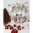 thumbnail image 5 of Christmas Shower Curtain, Snowman Poinsettia Leaves Balls Wooden Grain Waterproof Fabric Shower Curtains with 12 Hooks, Bathroom Curtain Set for Bathroom Accessories Decor, 60 x 72 Inches, 5 of 9